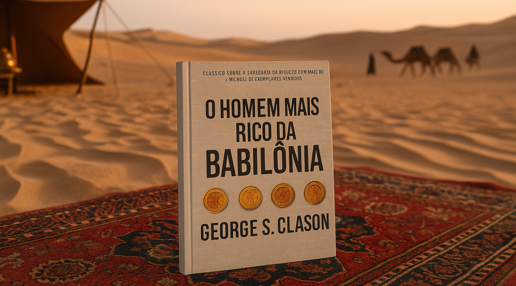 O Homem Mais Rico da Babilônia, de George S. Clason, uma obra clássica com lições eternas sobre riqueza, controle financeiro e princípios fundamentais da prosperidade.