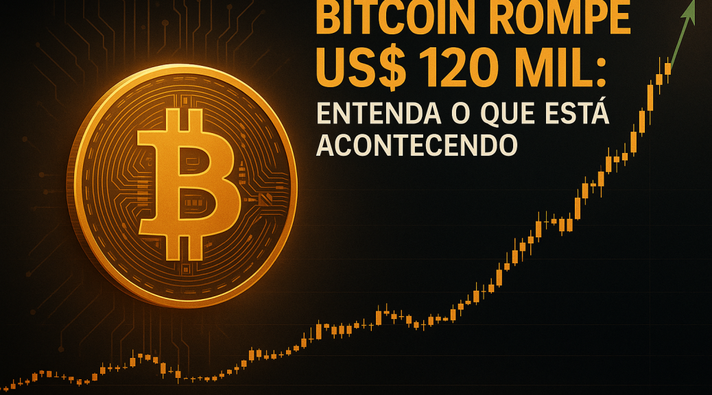 Bitcoin ultrapassou US$ 120 mil e agitou o mercado. Entenda os fatores por trás dessa alta, o papel do dinheiro institucional e o que esperar nas próximas semanas.