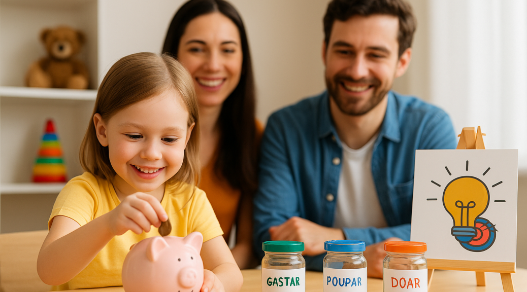 Ensine educação financeira para crianças de forma simples e divertida. Descubra atividades por faixa etária, como usar mesada e como falar de dinheiro sem traumas.